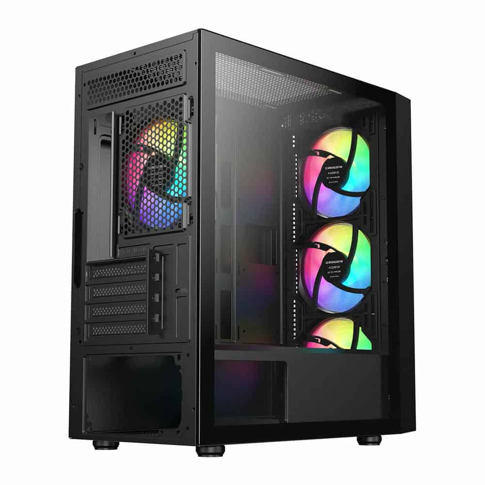 (image for) CiT Luna Black Tempered Glass MicroATX Case